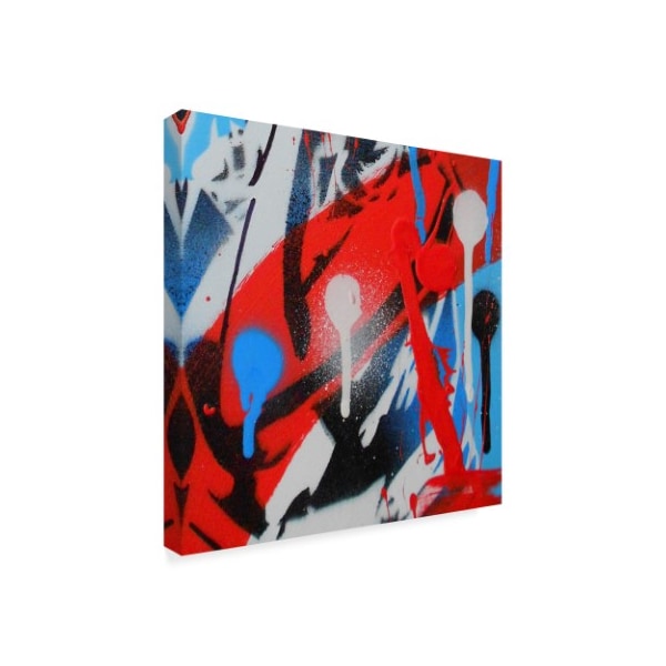 Abstract Graffiti 'Red White Blue' Canvas Art,14x14